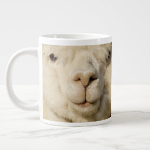 White Alpaca Face Close-up Large Coffee Mug