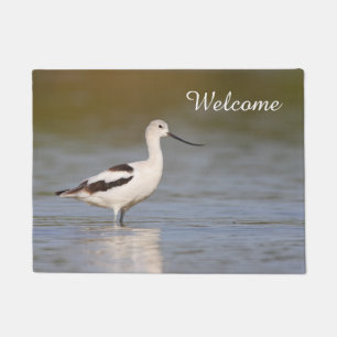 White American Avocet Doormat