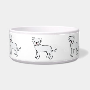 White American Bulldog Dogs In A Row