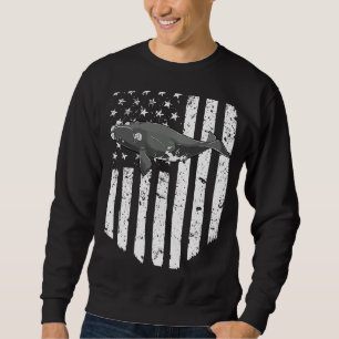 White American Flag Southern Right Whale 4th Of Ju Sweatshirt