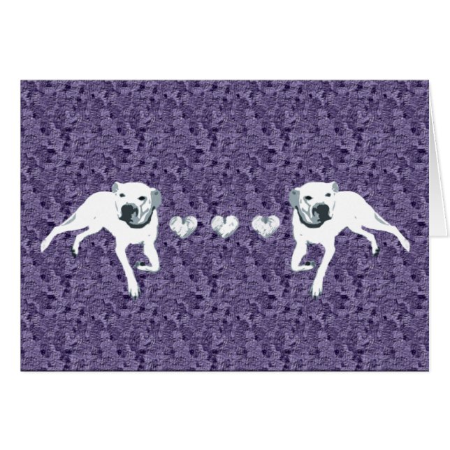 White American Pit Bull with Hearts/purple (Front Horizontal)
