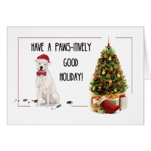 White American Staffordshire Terrier Fun Christmas