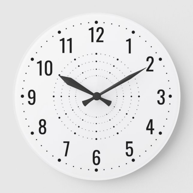 White Analogue Wall Clock with Numbers and Hands (Front)