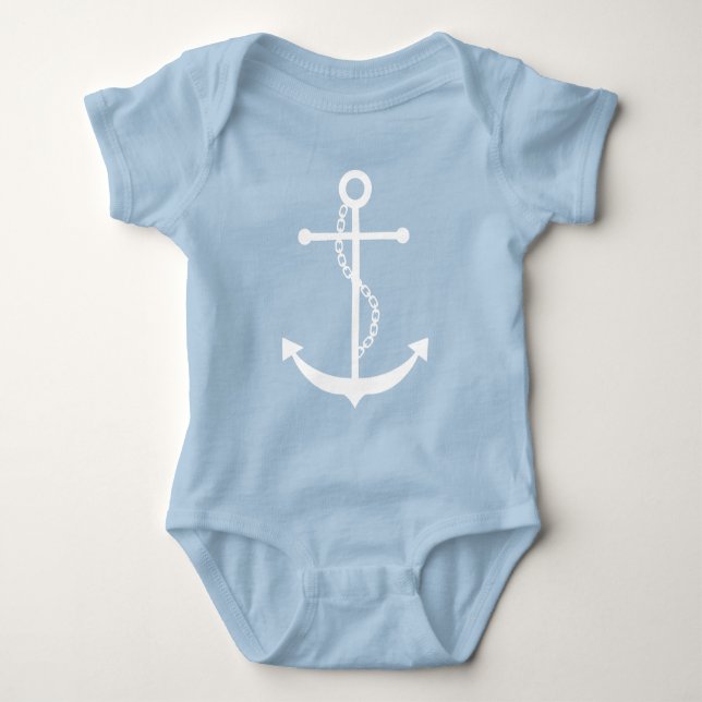 White Anchor Baby Bodysuit (Front)