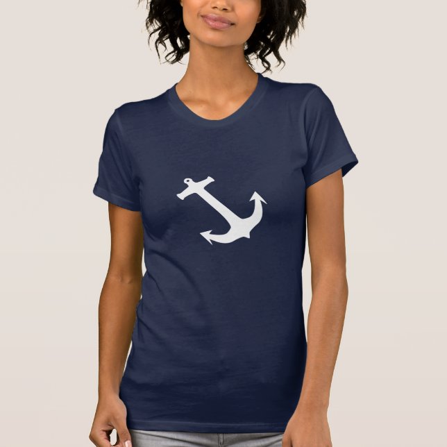White Anchor Nautical T-Shirt (Front)