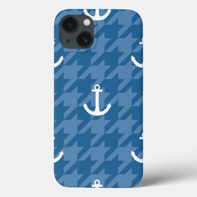 White Anchor Pattern Case-Mate iPhone Case (Back)