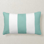 White and Aqua Stripe Pillow<br><div class="desc">Wide stripes in white and aqua blue are a modern and preppy accent for your home decor. Pair with bolder patterns for an elegant mix and on-trend style.</div>