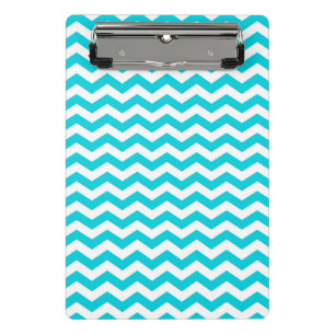 White and Aqua Zig Zag Pattern Mini Clipboard