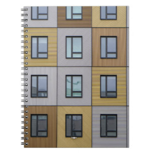 White and beige building windows notebook