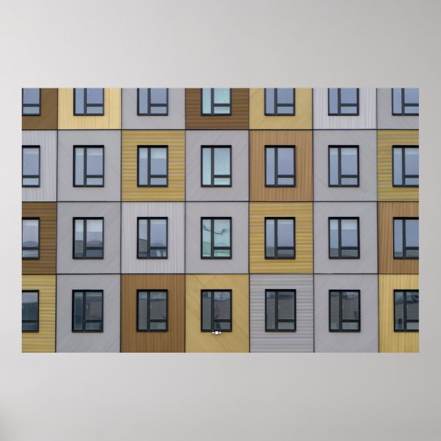 White and beige building windows poster (Front)