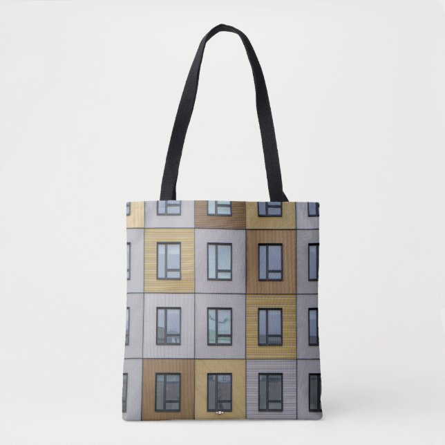 White and beige building windows tote bag (Front)