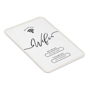 White and Beige Minimalist Simple Wifi Zone Magnet