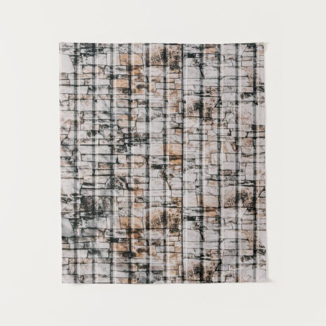 White and black abstract painting tapestry (Front)