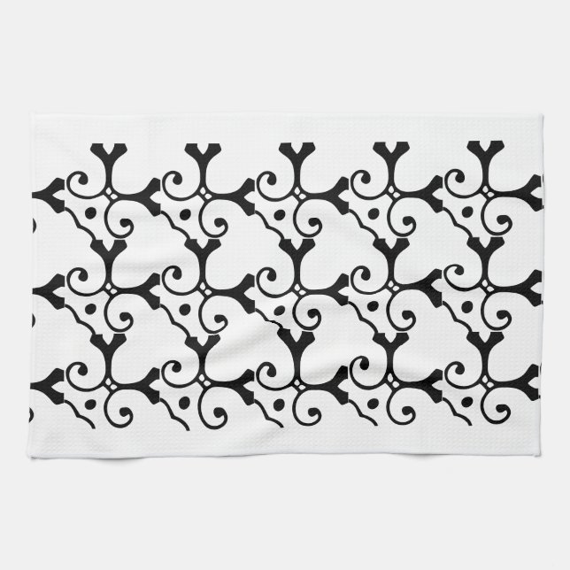 WHITE AND BLACK ABSTRACT towel (Horizontal)