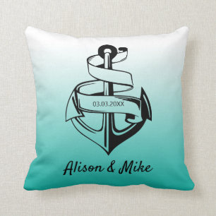 White And Black Anchor Cushion