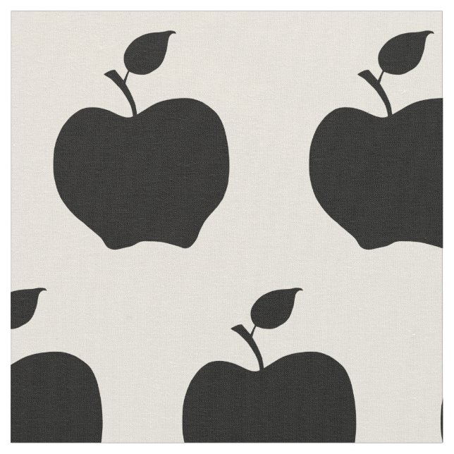 White and Black Apples Fabric (Close Up)