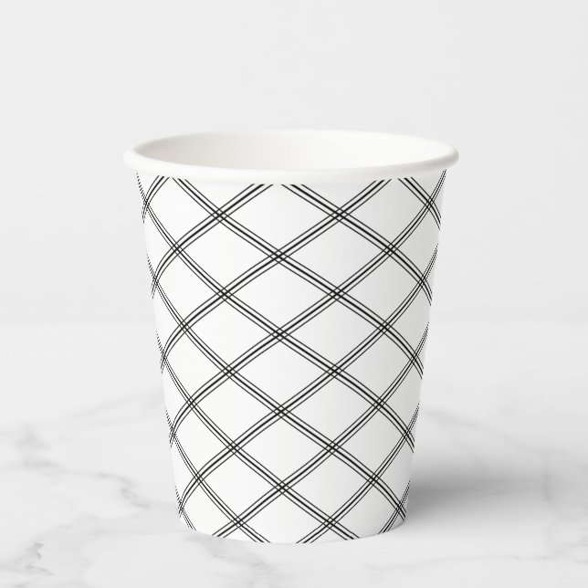 White and Black Art Deco Elegance Paper Cups (Front)