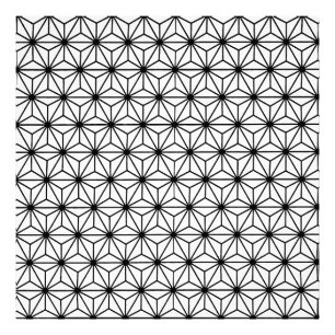 White and Black Art Deco Style Triangles Pattern Photo Print