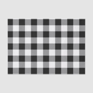 White and Black Buffalo Check Plaid - Tissue Paper