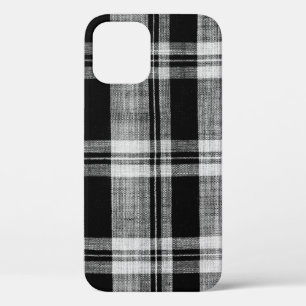 White and black chequered plaid fabric texture for iPhone 12 case