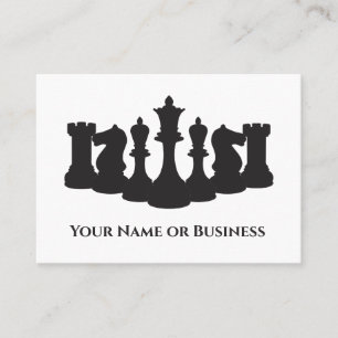 White and Black Chess Pieces Classic Business Card