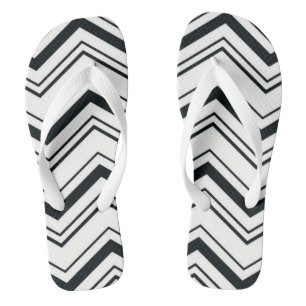 White and Black Chevron Jandals