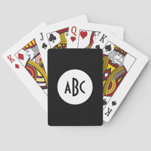White and Black Circle Monogram Playing Cards