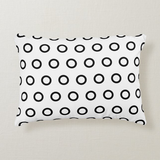 White and Black Circles Decorative Cushion (Front)