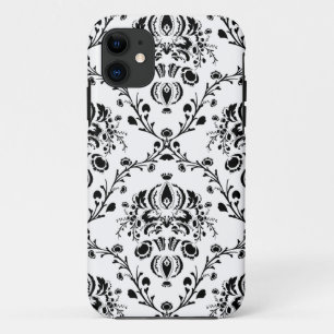 White and Black Damask Case-Mate iPhone Case