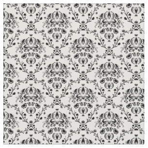 White and Black Damask Fabric