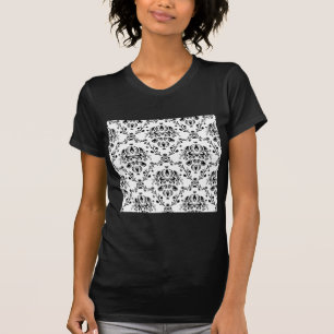 White and Black Damask T-Shirt