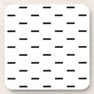 White and Black Dashes Coaster