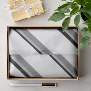 White and Black Diagonal Stripe Tissue Wrap Paper