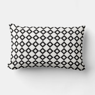 White and Black Diamond Pattern Lumbar Cushion