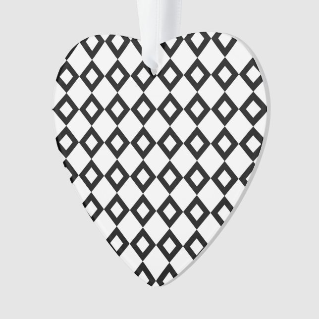 White and Black Diamond Pattern Ornament (Front)