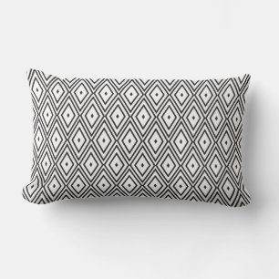 White and Black Diamonds Lumbar Cushion