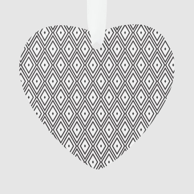 White and Black Diamonds Ornament (Front)