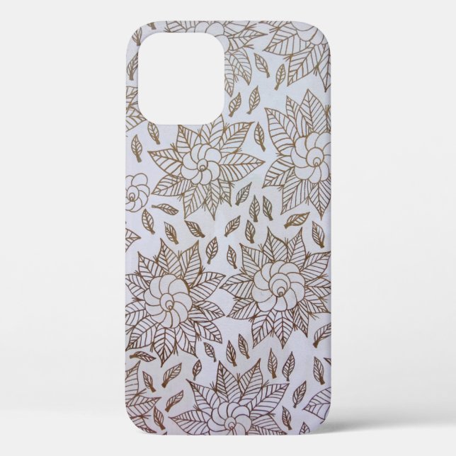 White and black floral textile Case-Mate iPhone case (Back)