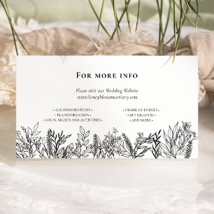 White and Black Greenery Wedding Website Enclosure Card
