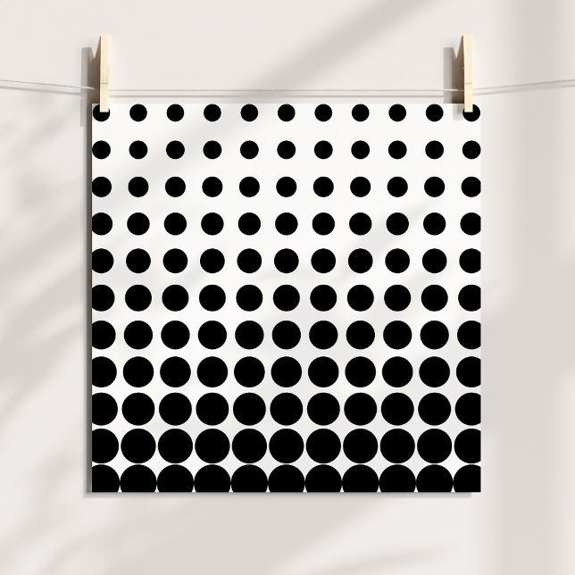 White and Black Halftone Dots Poster (White and Black Halftone Dots Poster)