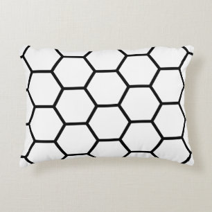 White and Black Honeycomb Decorative Cushion