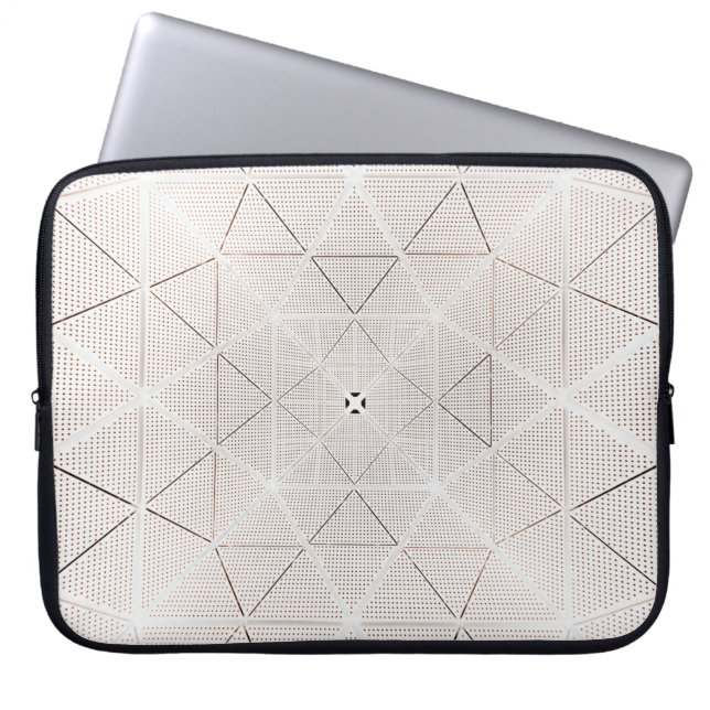 White and black illustration laptop sleeve (Front)