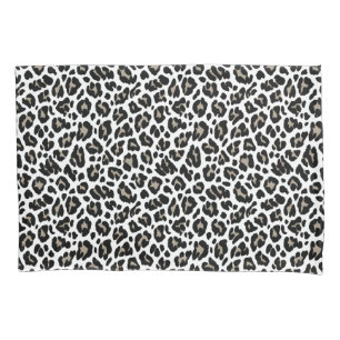 White and Black Leopard Print Pillowcase