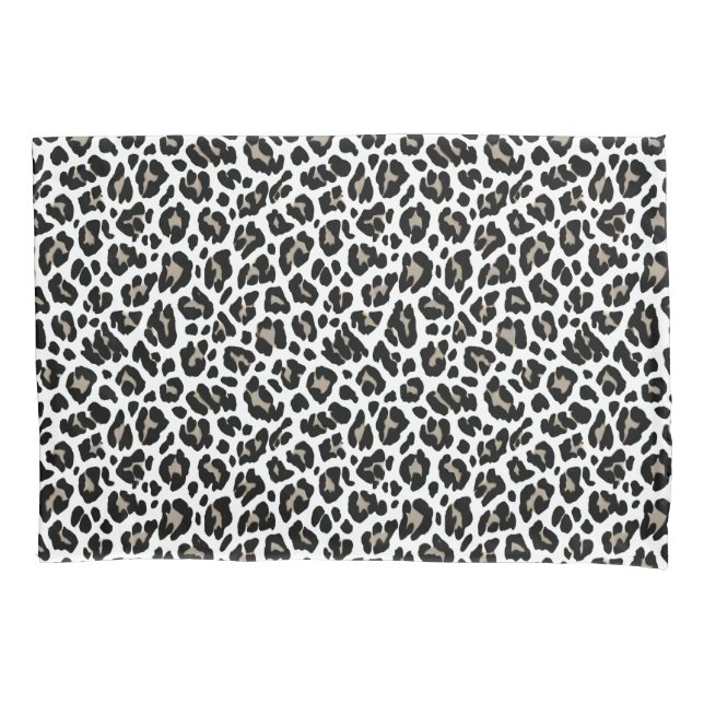 White and Black Leopard Print Pillowcase (Front)