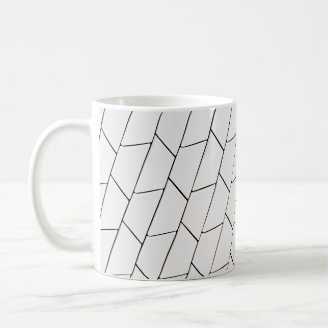 White and black lines illustration coffee mug (Left)