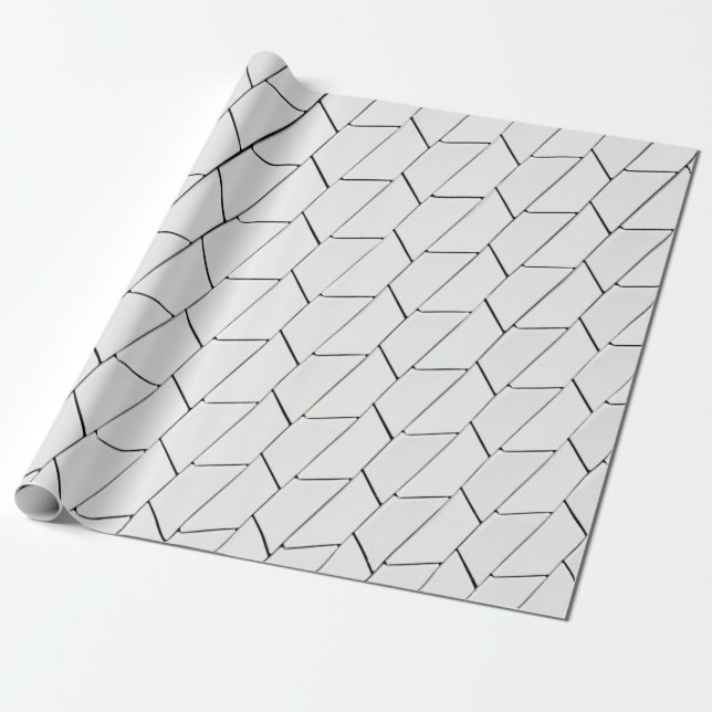 White and black lines illustration wrapping paper (Unrolled)