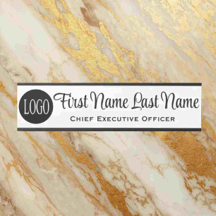 White and Black Logo Office Door Signs Name Plate