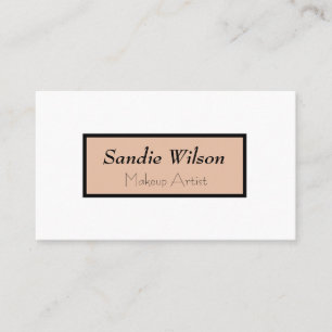 White and Black Makeup Artist Salon Glitter Business Card