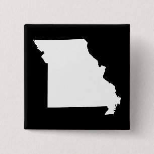 White and Black Missouri 15 Cm Square Badge