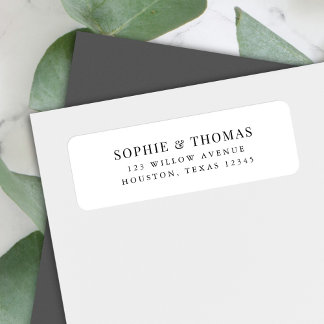 White and Black Modern Classic Return Address